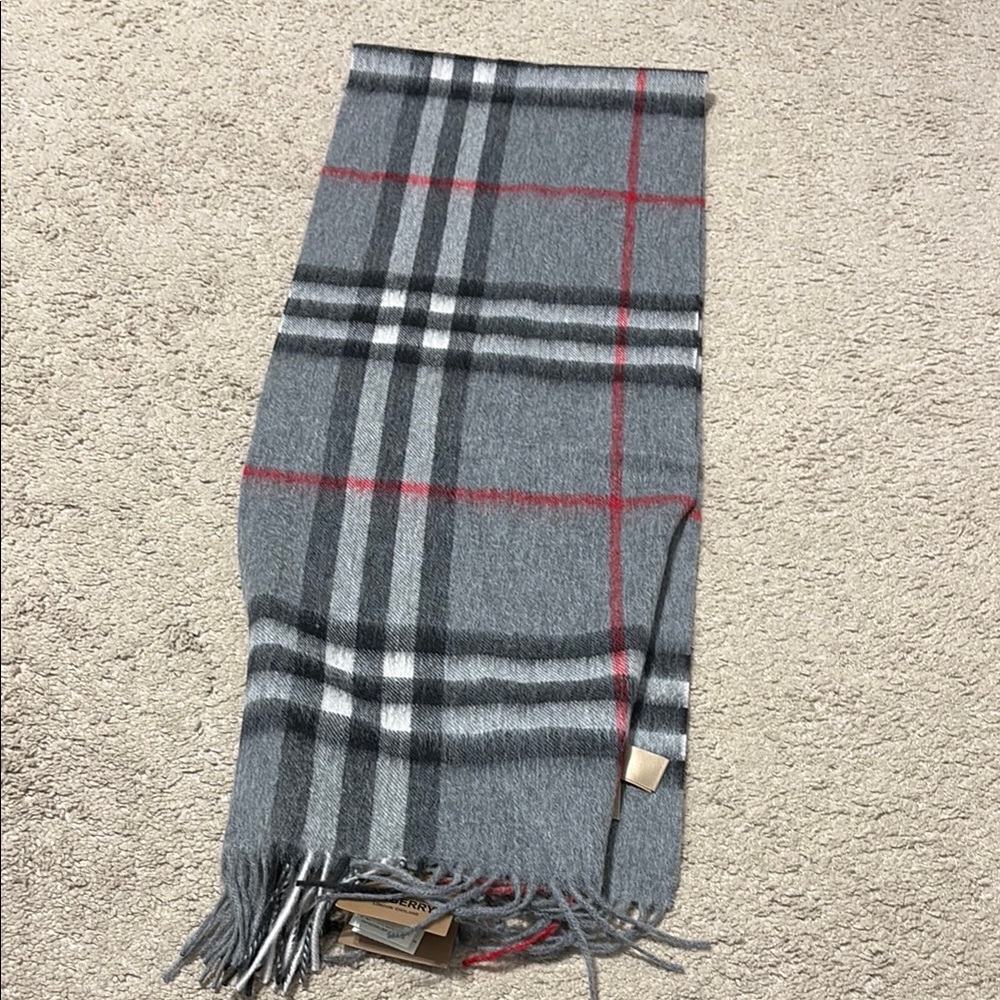 Gray and Red Plaid Men's Fashion Scarf Inspired